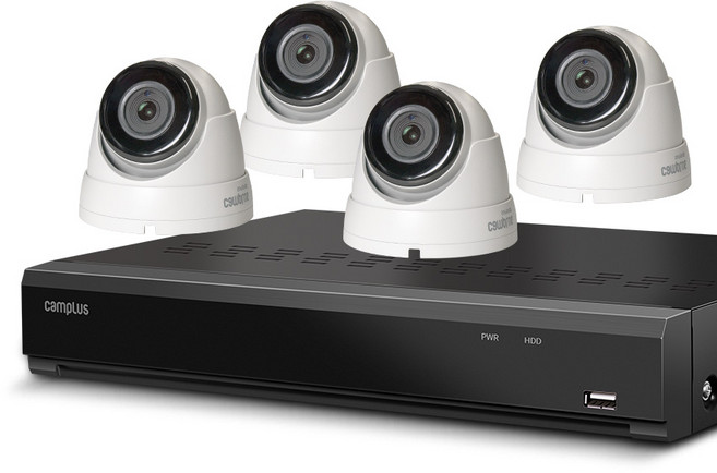 캠플러스 200만화소 돔 CCTV 카메라 실내용 4p + 4채널 녹화기 세트, CPD-200(카메라), CPR-450(녹화기), 1개