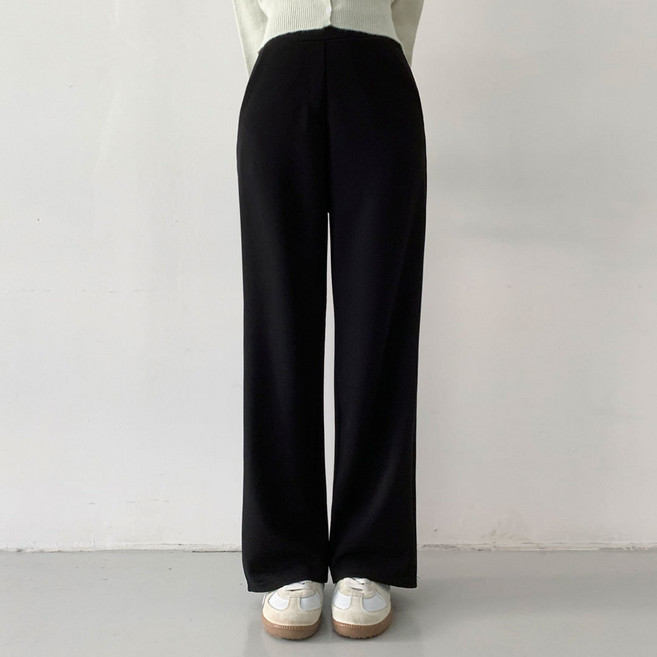 플랜데이 여성용 숏/롱 기장 일자 매직 밴딩 트레이닝 슬랙스