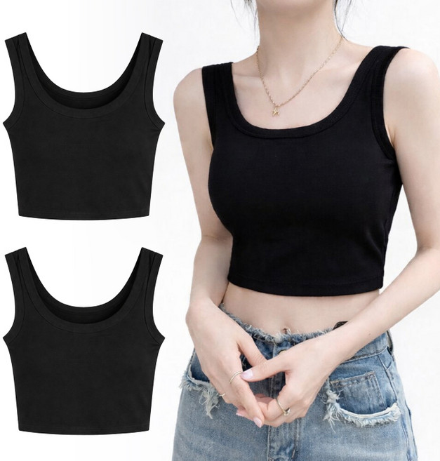 라라온 여성용 베이직 크롭 민소매 티셔츠 26TSP3808 2p