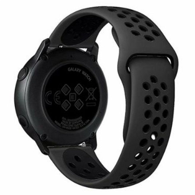 4YOU 스마트워치 실리콘스포츠밴드 (시계줄 22mm / 액정 46mm 호환가능), 블랙 + 블랙