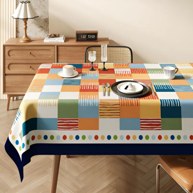 마미루 유니크한 패턴 방수 테이블 식탁보, 03, 100 x 160 cm, 1개