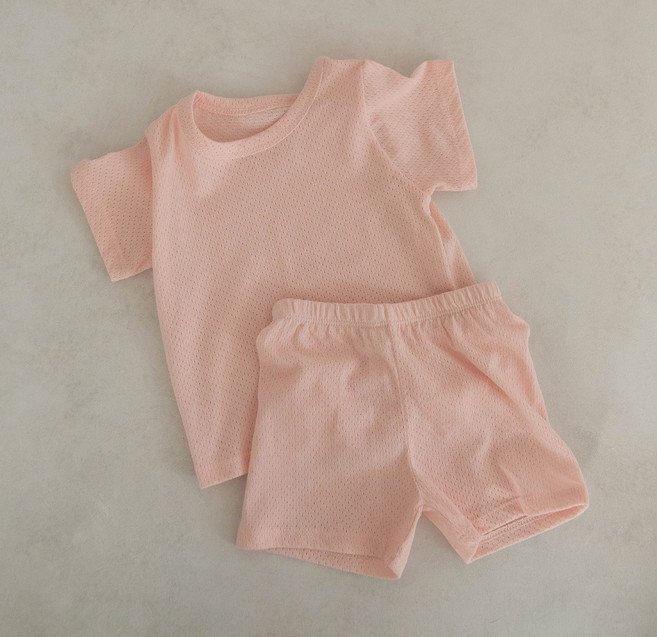 피카부 아동용 퐁퐁 학생 반팔 내복 상하 세트