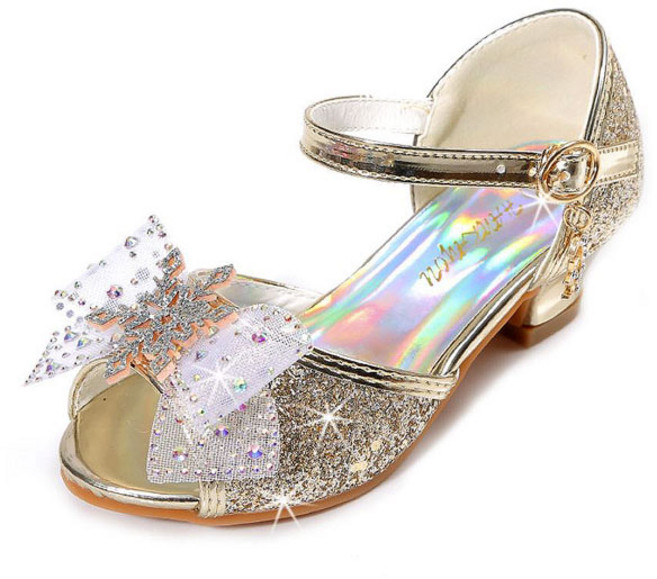 루루슈 여아용 눈꽃공주 리본굽 샌들