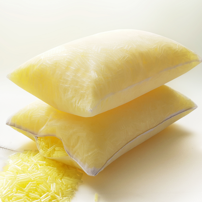 네모라인 경질 바이오칩 베개 국내제조 2p, 옐로우