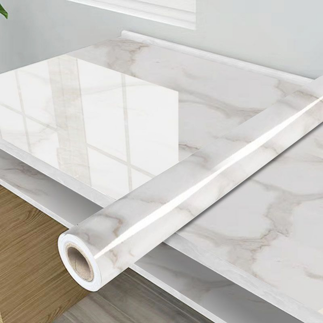 데일리쿠 알루미늄 방수 필름 주방스티커 스톤 화이트, 1개