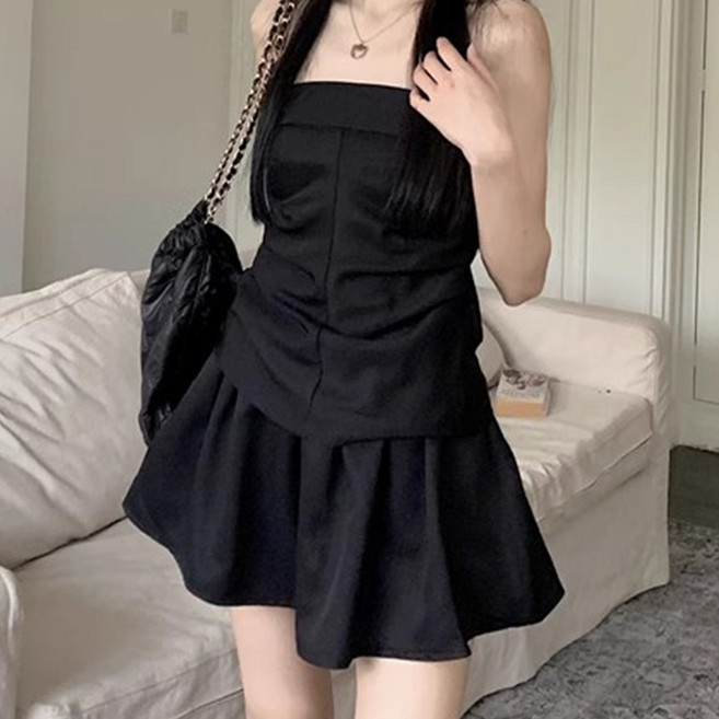 젤루나 튜브탑 미니 스커트 투피스 세트 OP-03