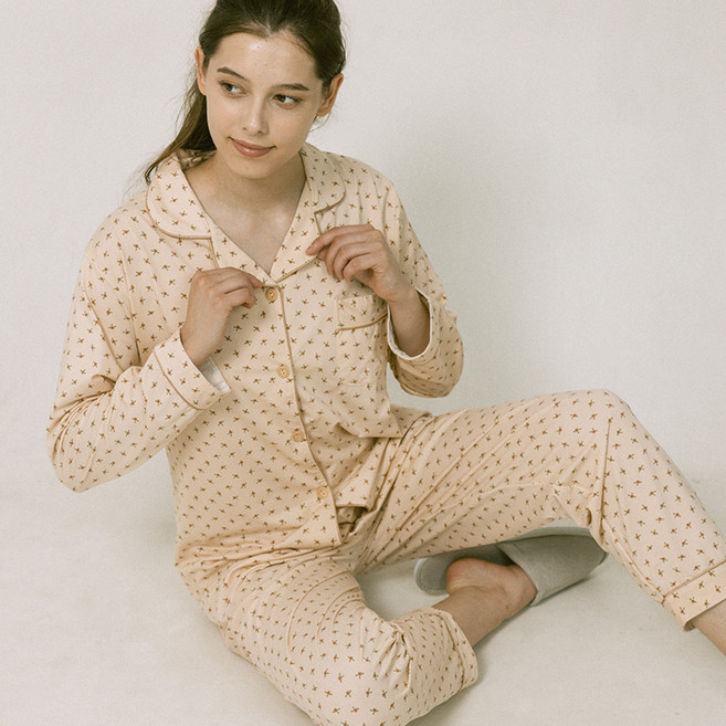 Anna&Co 女款 Floret 長袖睡衣家居服上下套裝