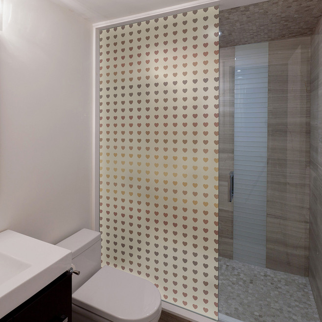 뭉키데코 유리창문 반투명 칼라안개 샤워부스 시트지 BSS, 022 디자인 하트