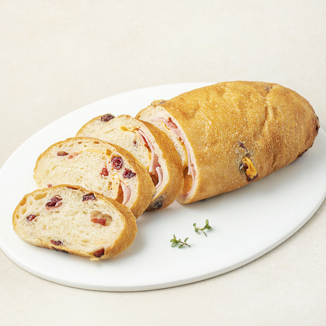 브로드카세 브런치콜렉션 발효종 크렌베리 햄 치즈 치아바타, 400g, 1개, 1개입