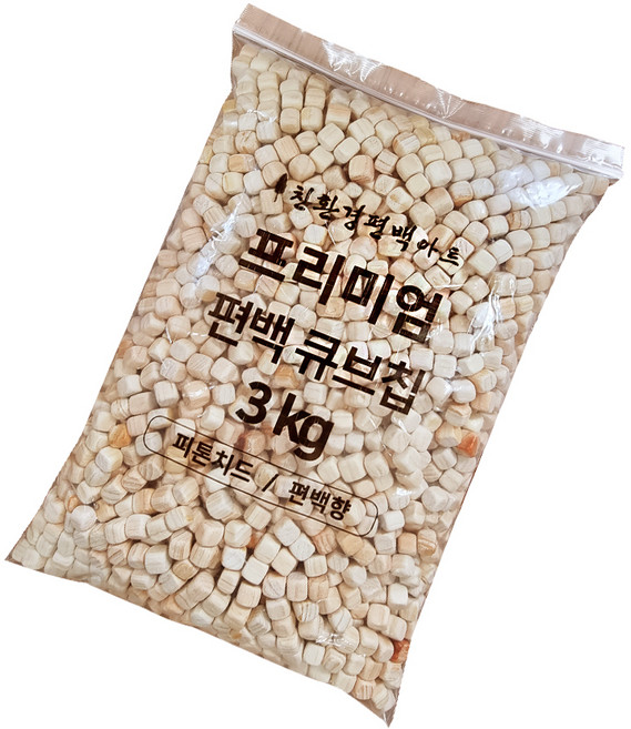 친환경편백아트 프리미엄 편백 큐브칩 9~10mm 3kg, 혼합색상, 1개
