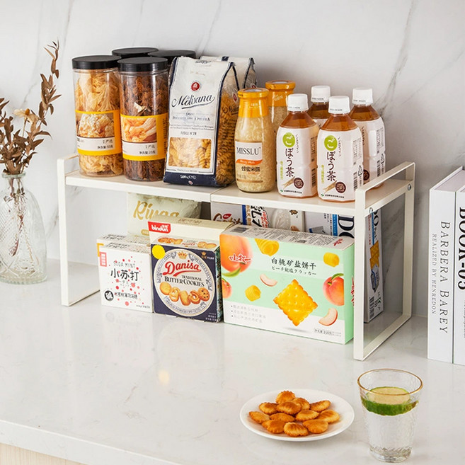 존글로벌 확장형 철제 다용도 정리대, 화이트, 1개