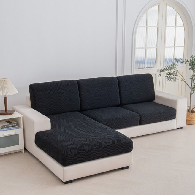 소니오 소프트 헤링본 쇼파 커버, 05 블랙, 1개