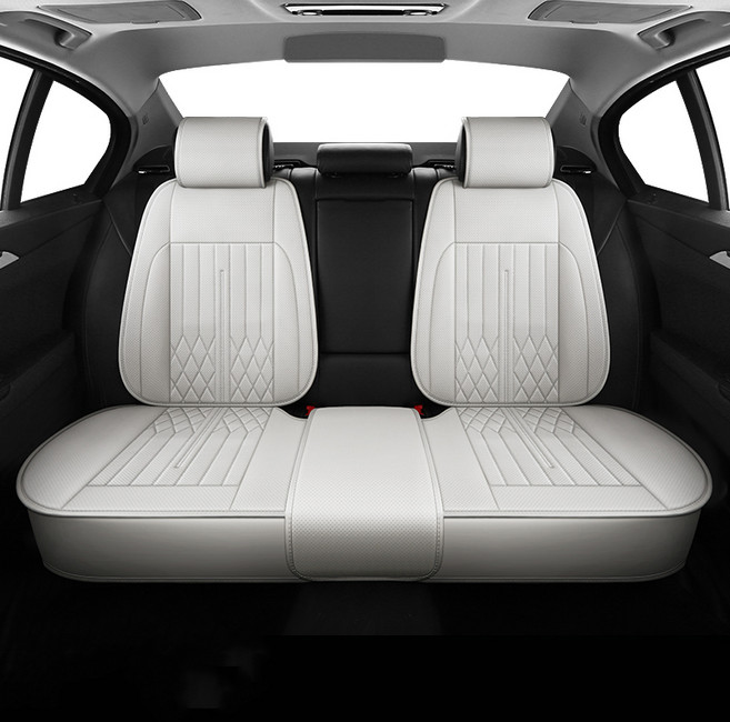 리버폭스 차량용 타공 풀커버형 시트커버 뒷좌석 방석 + 등커버 세트, 바닐라베이지, 1세트