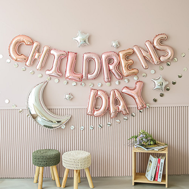 파티해 블링블링 CHILDRENSDAY 풍선세트, 로즈골드, 1세트