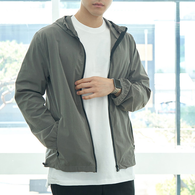 디엘크리 남성용 16컬러 사방스판 후드바람막이 자켓