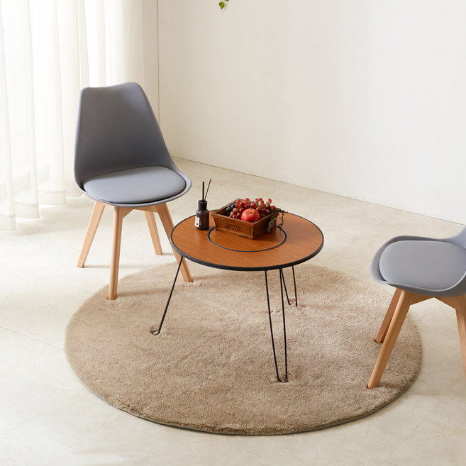 600원형 바베큐 화로대 테이블 + 보관 가방 9종 세트, 오크