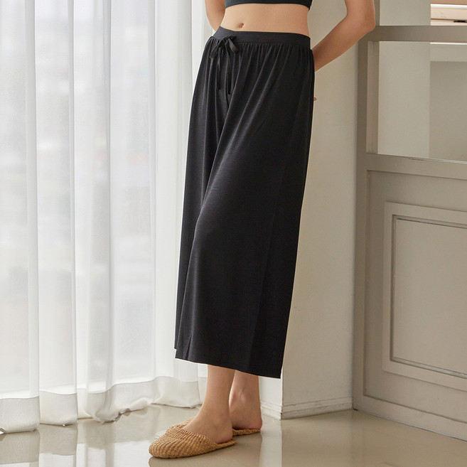 에이원패션 여성용 불가리 8부 와이드핏 홈웨어 바지