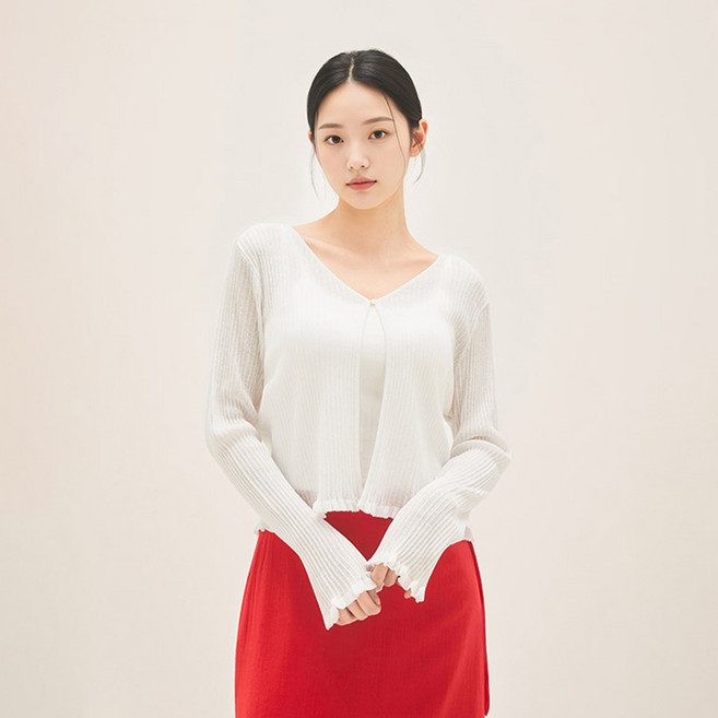 Roem 女款透膚長袖開襟衫 RMCKG24RTA