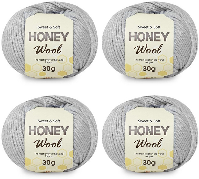 니뜨 허니 울 뜨개실 30g, 50연비둘기, 4개