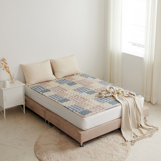 crivel 碳素熱線高級棉混紡電熱毯 YH-403, 復古拼布, 雙人(135 x 180 cm)