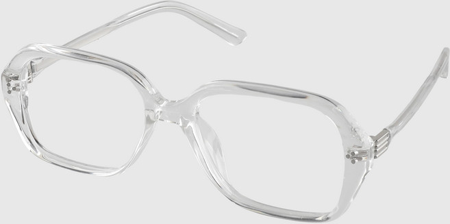 NUELEMEN 方形淺色大尺寸情侶日常時尚膠框眼鏡 + 眼鏡盒組