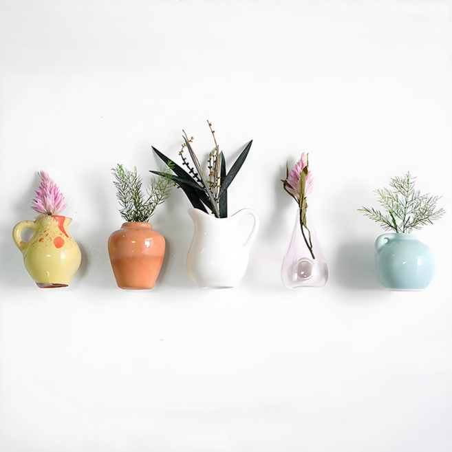 恩熙魔法 可愛超迷你花瓶冰箱磁鐵5件組, 4