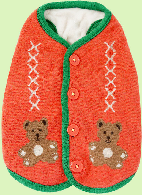 마이플러피 어글리 스웨터 강아지옷, 레드