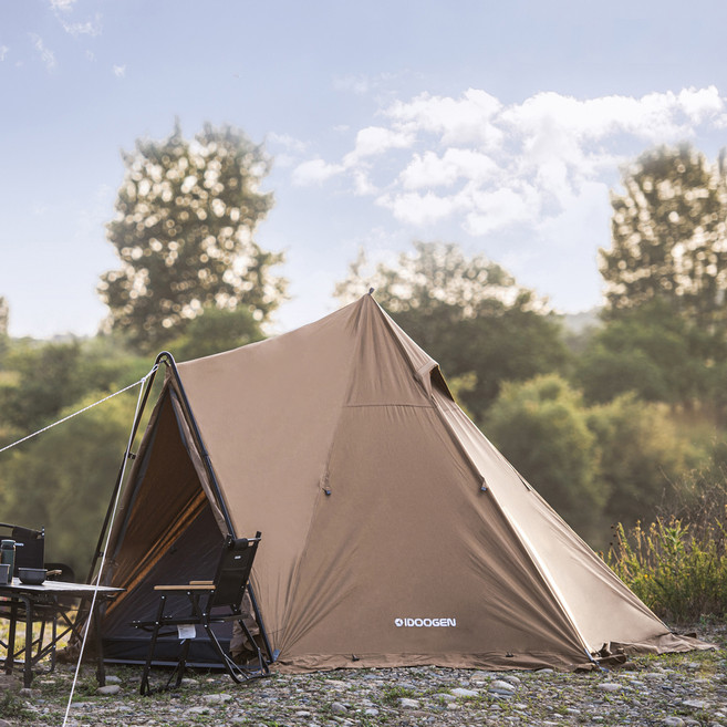 아이두젠 더블도어 면 티피프로 익스텐션 캠핑텐트 S, 브라운, 1개, 2~3인용