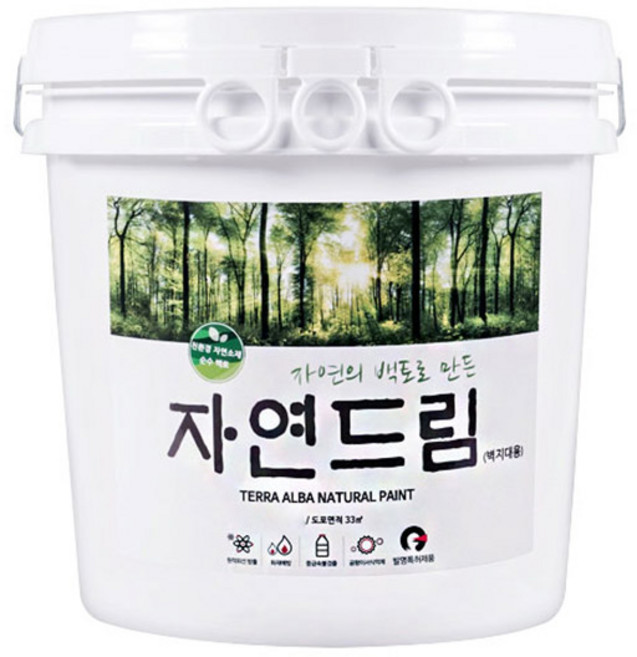 자연드림 백토 페인트 20kg, 화이트, 18L, 1개