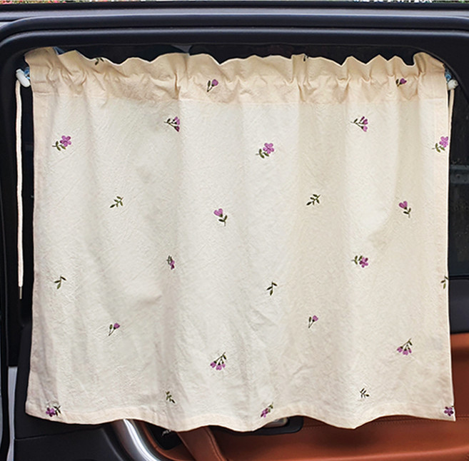 유트러스 차량용 자수 유아 햇빛 가리개 124 x 52 cm, 라벤더, 1개