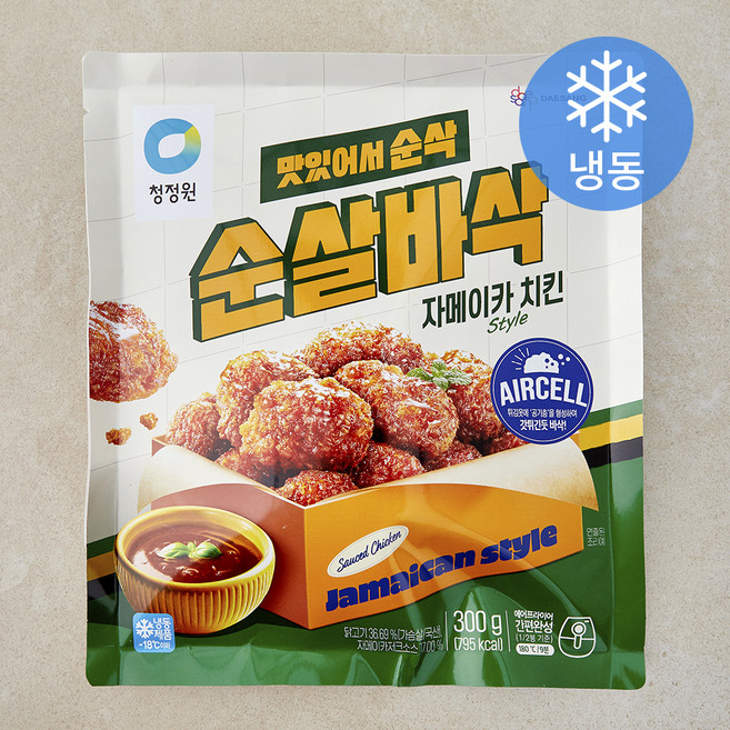 청정원 순살바삭 자메이카 스타일 치킨 (냉동), 300g, 1개