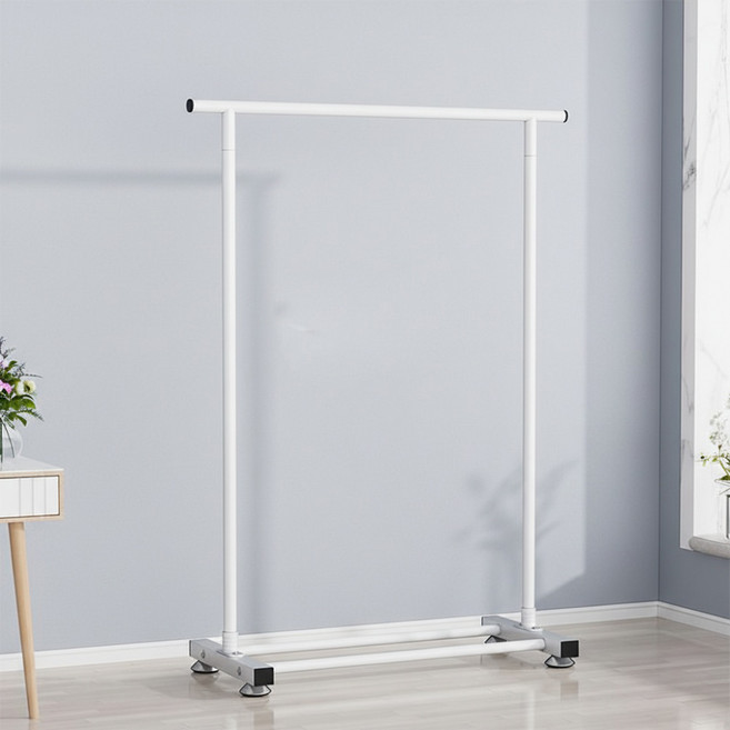 앞날창창 이동식 옷걸이 행거 스탠드 일반 1단, 흰색