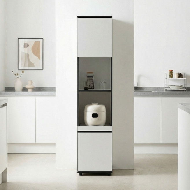 베이지메이트 세턴 비스포크 주방 키큰 렌지대 400 방문설치, 화이트, 4단