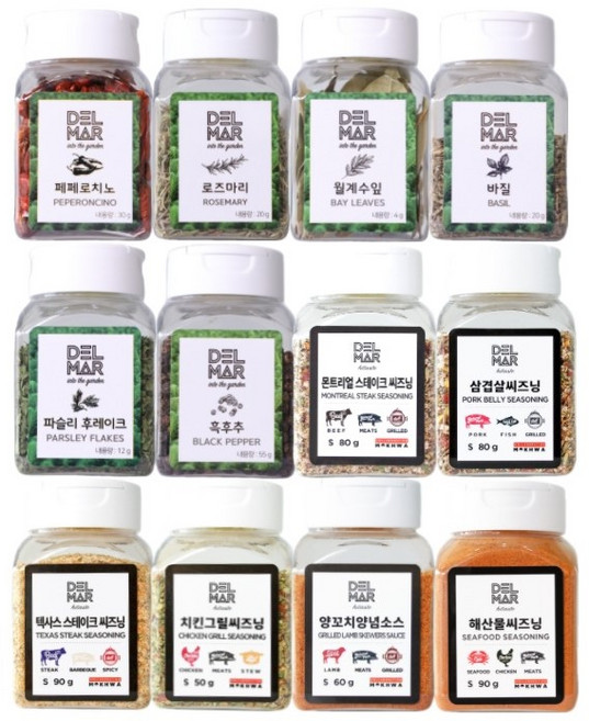 딜리셔스마켓 기본 향신료 6종 + 시즈닝 6종 세트, 591g, 1세트