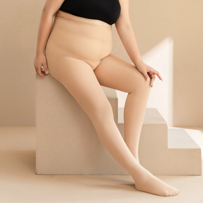 로이홈 빅사이즈 기모 착시 팬티 고탄력 스타킹 220g