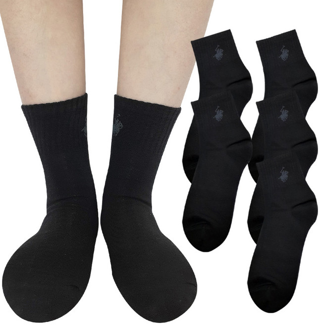 비버리힐스폴로클럽 남성용 미니 말로고 양말 5켤레 세트
