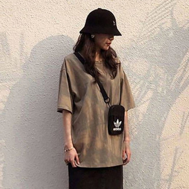 디멜디 여성용 오버핏 스트릿감성 캠퍼스룩 반팔 티셔츠