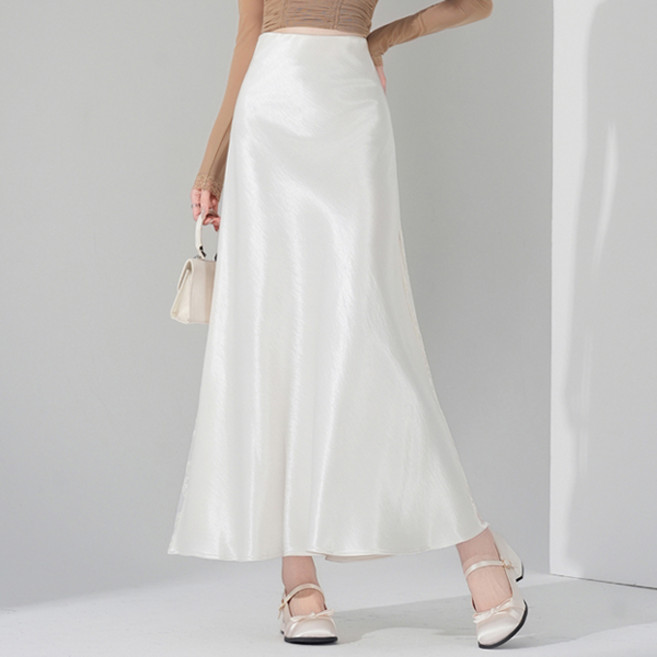 포플러앤씨 여성용 올리스트 새틴 레이스 롱 스커트 P26SMSK022507