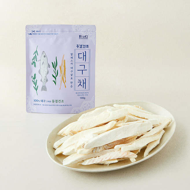생선파는 언니 알래스카 대구살로 만든 동결건조 대구채, 1개, 100g