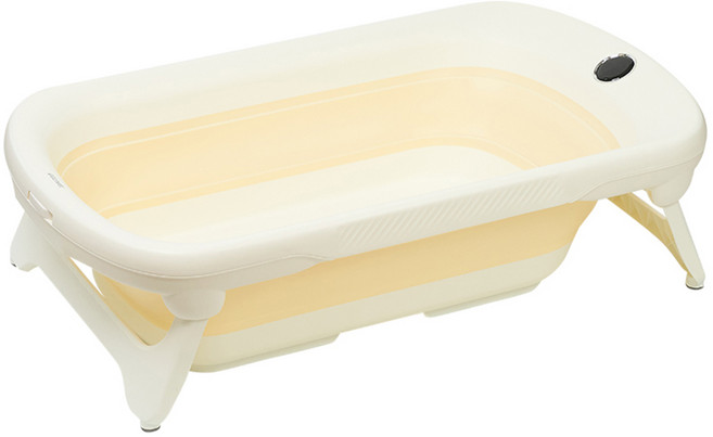 꿈비 스마트 온도계 퀵폴딩 아기 욕조, 크림