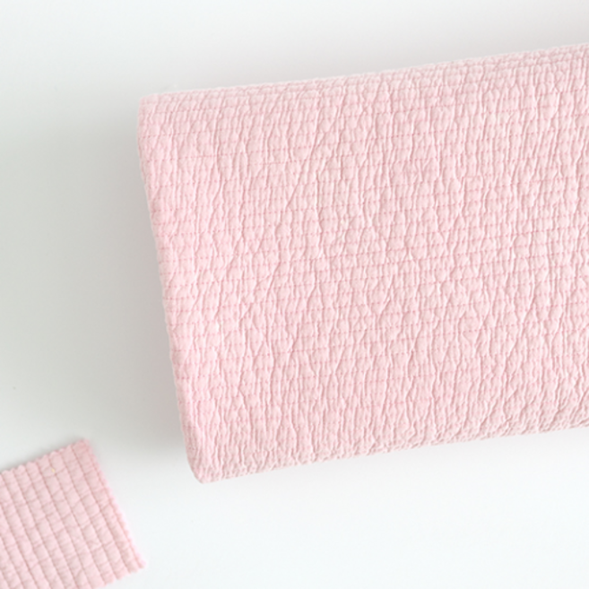 릴리패브릭 줄누빔 바이오 워싱 양면 60수 고밀도 면 부드러운 원단 7mm 바닐라 연습용 홈패션용, 핑크, 1개