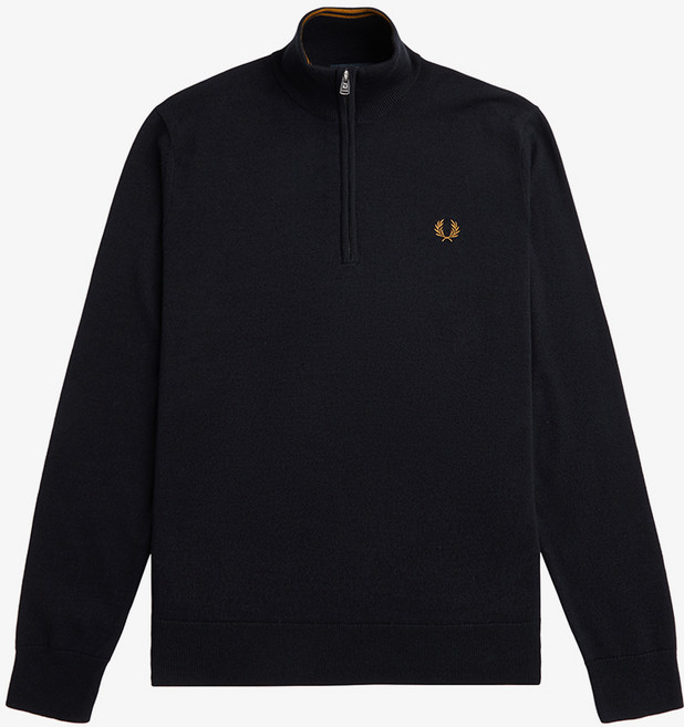 프레드페리 남성용 클래식 하프 집 니트 K7624