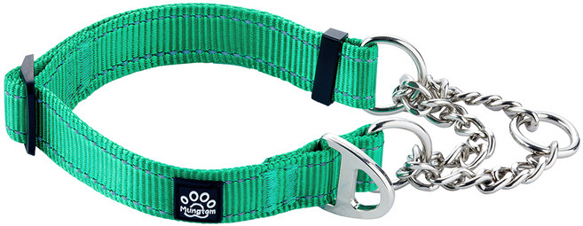 멍템 강아지 반초크 체인, 그린, 1개