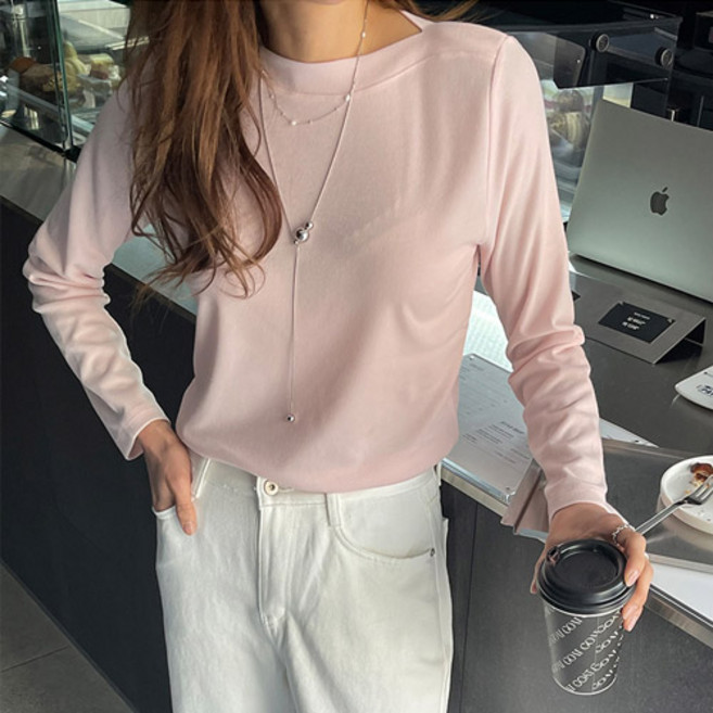 난닝구 여성용 아티셀 보트넥 긴팔티