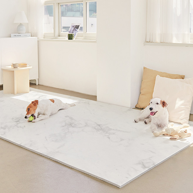 에코폼 반려동물 미끄럼방지 논슬립 롤매트, 마블화이트, 1개