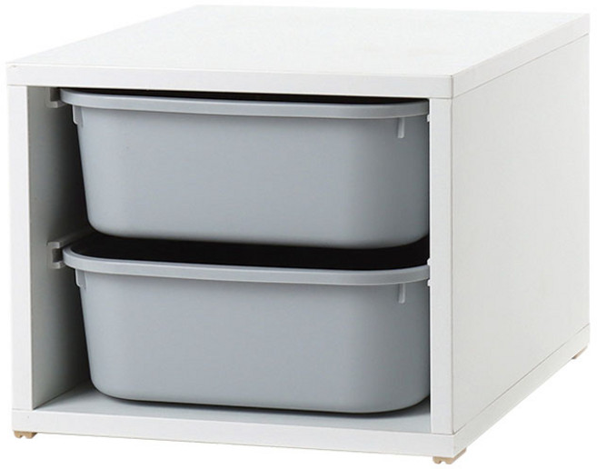 포메리트 삼공공 255 수납서랍장 바구니형, 라이트그레이