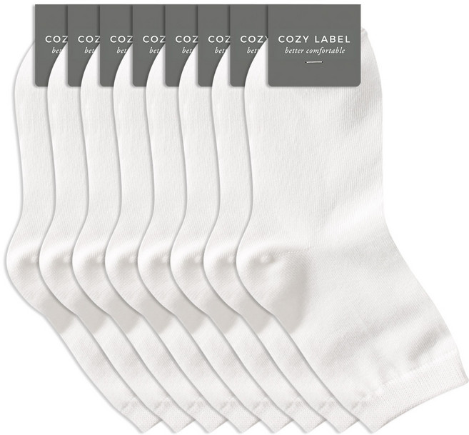 코지라벨 여성용 더 오래신는 면사 2올 무지 중목 양말 8켤레