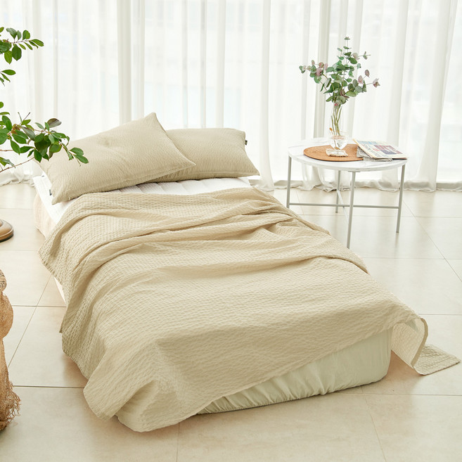 심플럭스 썸머워싱 시어서커 홑이불, 피넛버터