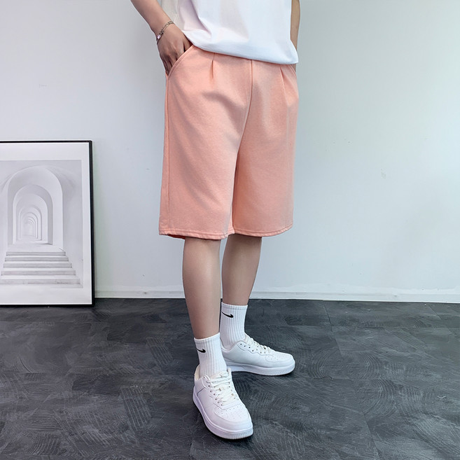 콘피아르 남성용 부드러운 면 핀턱 베이직 밴딩 반바지 TC9531