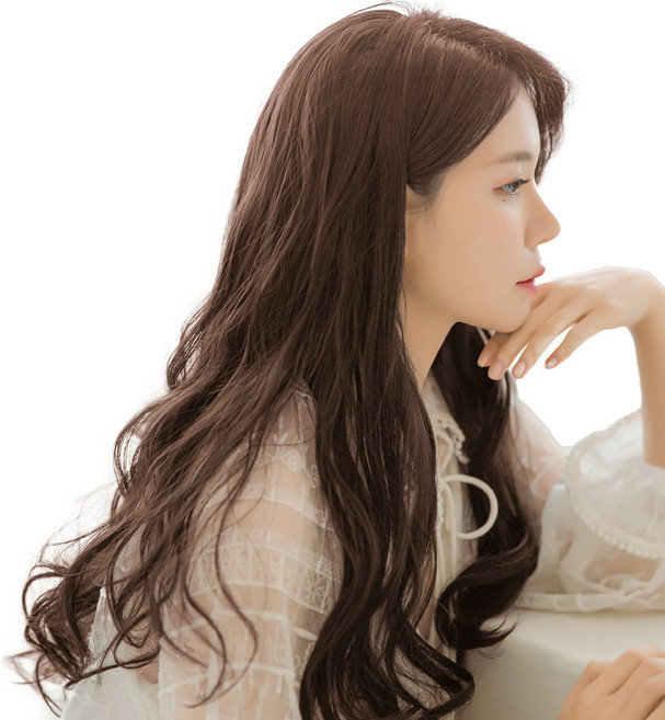 가발나라 여성용 반가발 롱 레이어드 로맨틱펌, 레드브라운, 1개